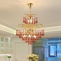 Suspension en cristal élégante et décorative en duplex