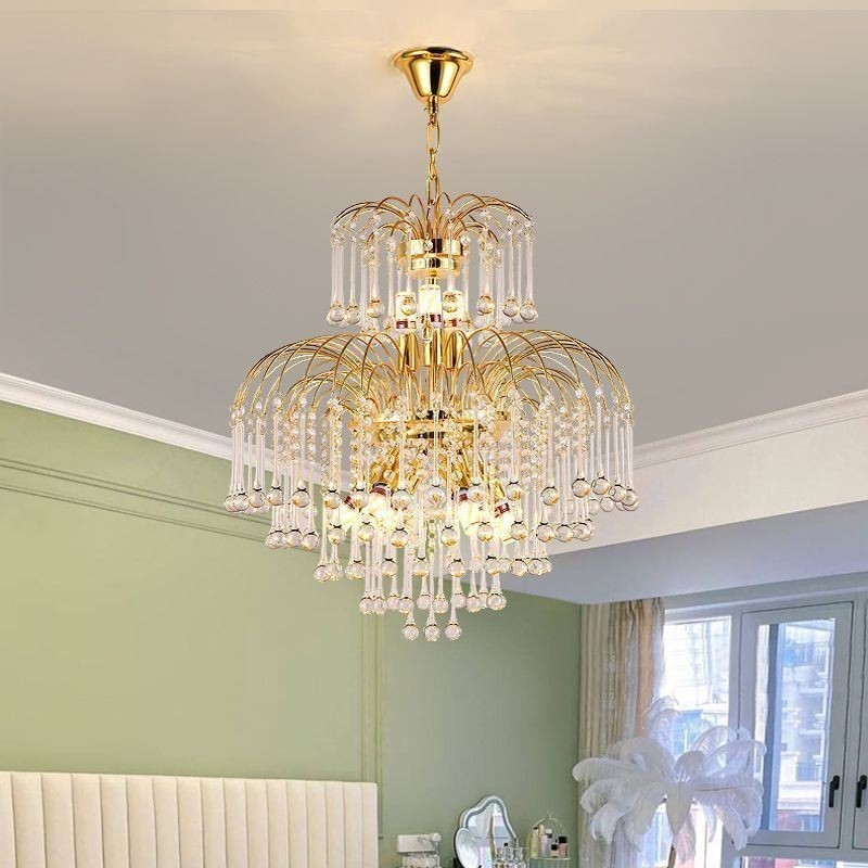 Suspension en cristal élégante et décorative en duplex