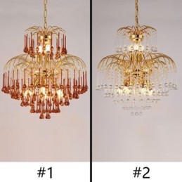 Suspension en cristal élégante et décorative en duplex