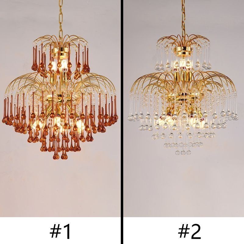 Suspension en cristal élégante et décorative en duplex