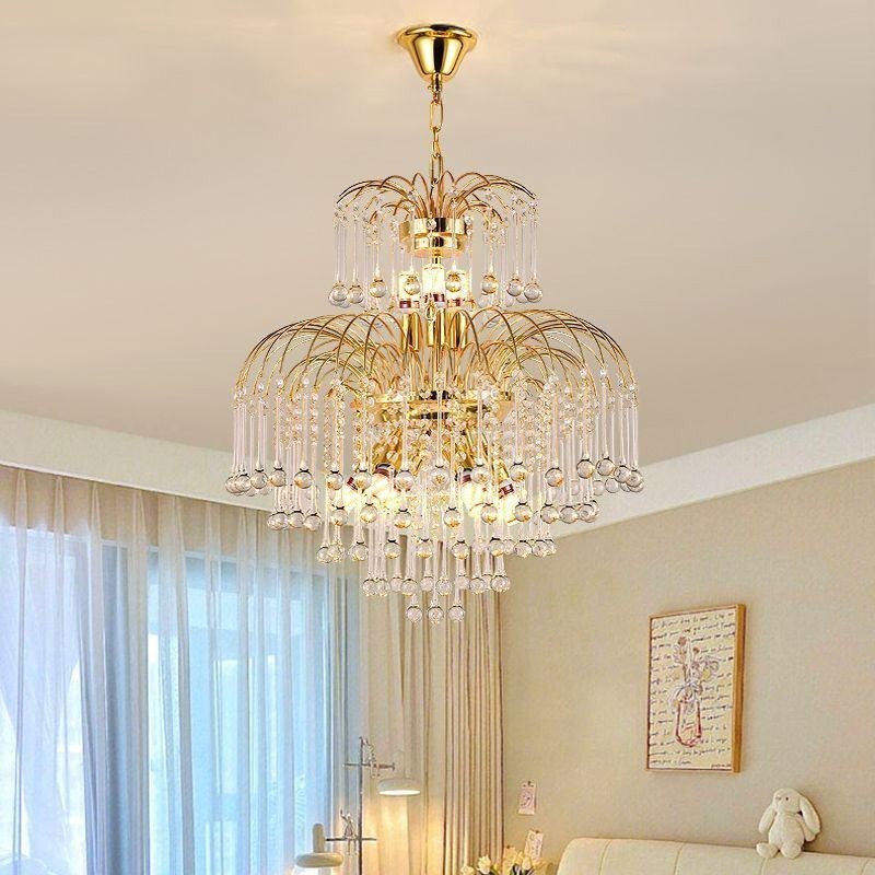 Suspension en cristal élégante et décorative en duplex