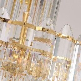 Suspension conique en cristal, plafonnier décoratif duplex de luxe