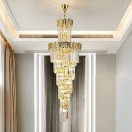 Suspension conique en cristal Plafonnier décoratif duplex