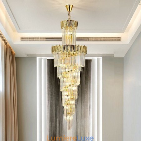 Suspension conique en cristal Plafonnier décoratif duplex Suspension conique en cristal Plafonnier décoratif duplex