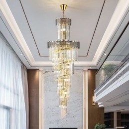 Suspension conique en cristal Plafonnier décoratif duplex