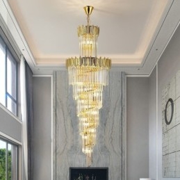 Suspension conique en cristal Plafonnier décoratif duplex