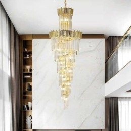 Suspension conique en cristal Plafonnier décoratif duplex