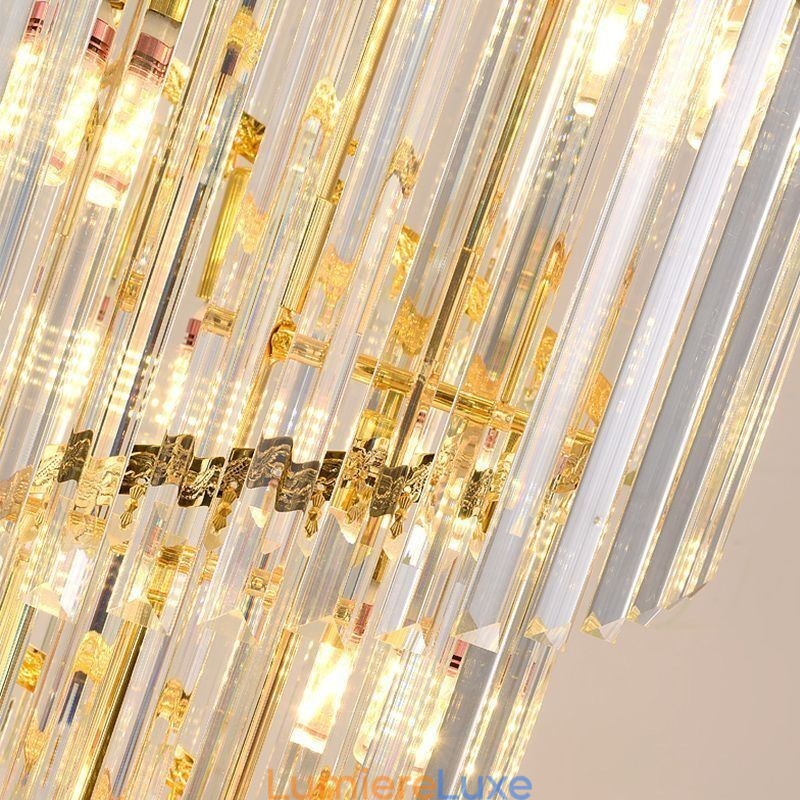 Suspension conique en cristal Plafonnier décoratif duplex