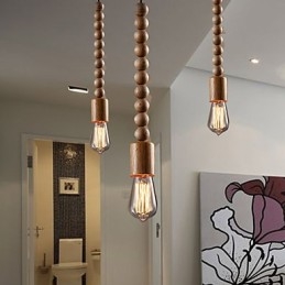 Lustre Mini Style Traditionnel Classique Bois Bambou