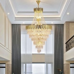 Suspension conique en cristal Plafonnier décoratif duplex accrocheur