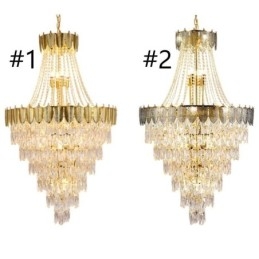 Suspension conique en cristal Plafonnier décoratif duplex accrocheur