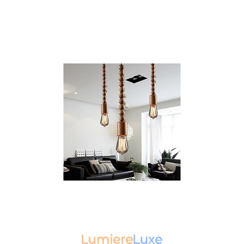 Lustre Mini Style Traditionnel Classique Bois Bambou