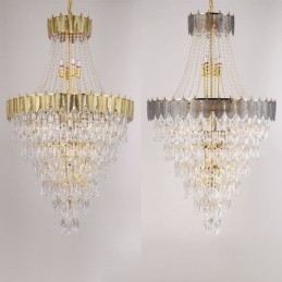 Suspension conique en cristal Plafonnier décoratif duplex accrocheur