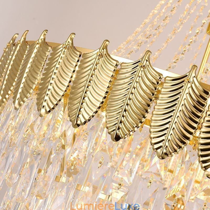 Suspension conique en cristal Plafonnier décoratif duplex accrocheur