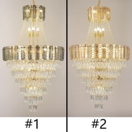 Suspension conique en cristal, plafonnier décoratif duplex exquis