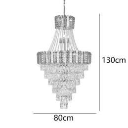 Suspension conique en cristal, plafonnier décoratif duplex exquis