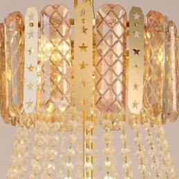 Suspension conique en cristal, plafonnier décoratif duplex exquis