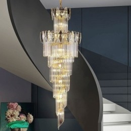 Suspension décorative en cristal Duplex conique 70 cm