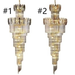 Suspension décorative en cristal Duplex conique 70 cm