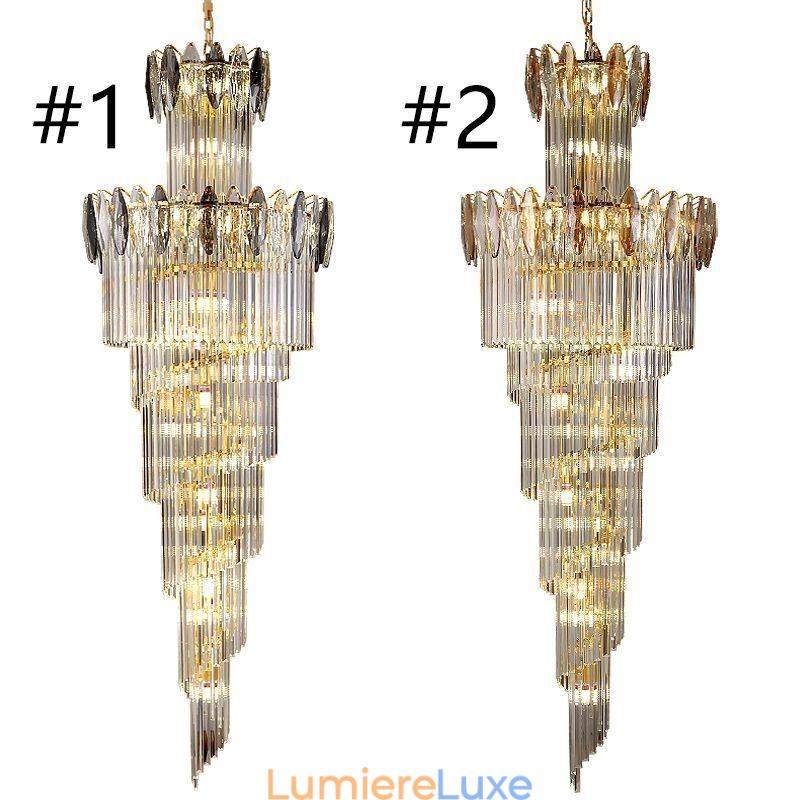 Suspension décorative en cristal Duplex conique 70 cm