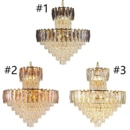 Suspension conique en cristal Duplex Plafonnier décoratif 80 cm