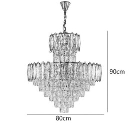 Suspension conique en cristal Duplex Plafonnier décoratif 80 cm