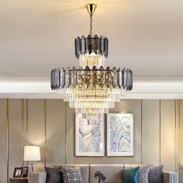 Suspension conique en cristal Plafonnier décoratif duplex