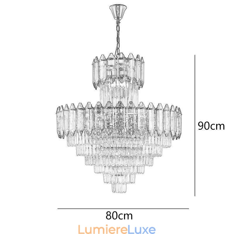 Suspension conique en cristal Plafonnier décoratif duplex