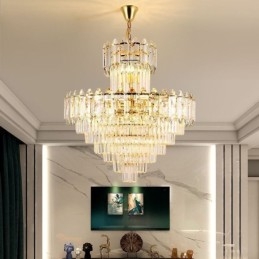 Suspension conique en cristal Plafonnier décoratif duplex
