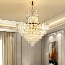 Suspension conique en cristal Plafonnier décoratif duplex
