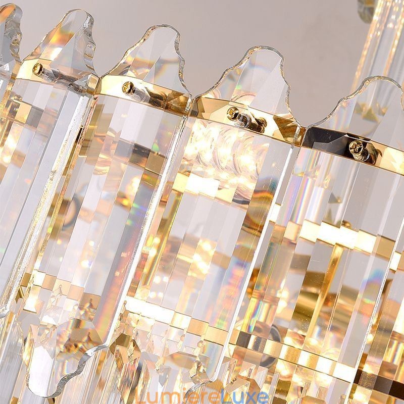 Suspension conique en cristal Plafonnier décoratif duplex