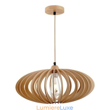 Plafonnier en tilleul avec abat-jour ovale en bois de 17 cm Plafonnier en tilleul avec abat-jour ovale en bois de 17 cm