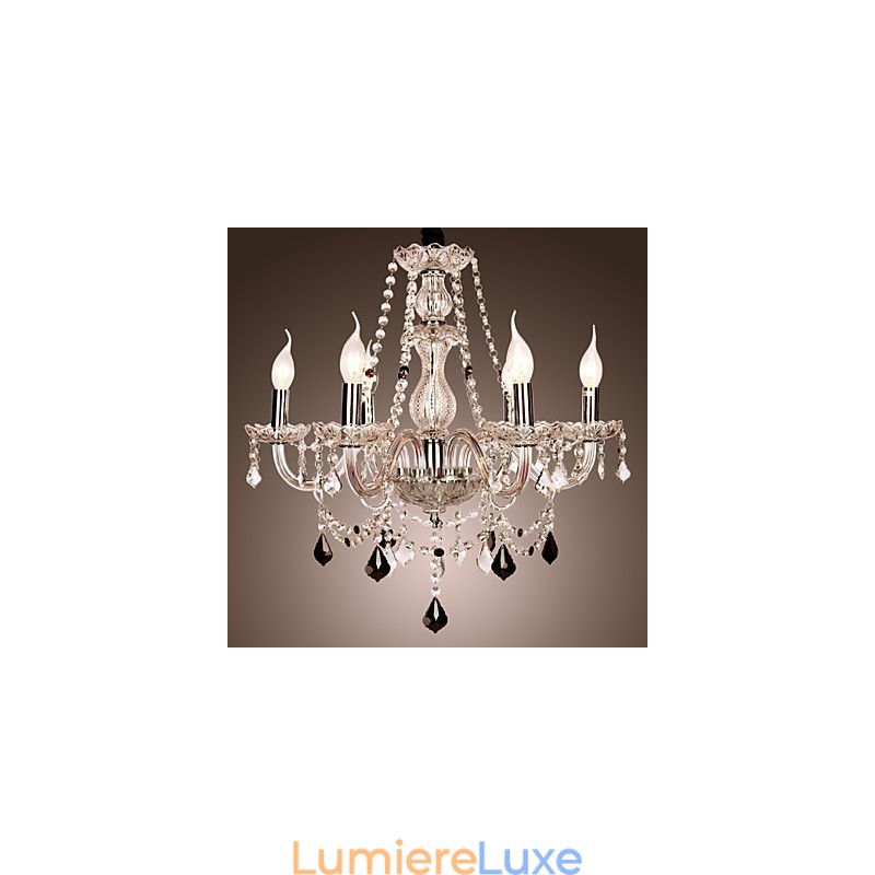 Lustre en cristal et autres verres de style rustique Lodge