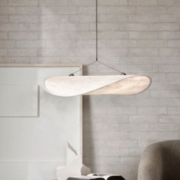 Plafonnier décoratif en soie, lumière suspendue, blanc chaud