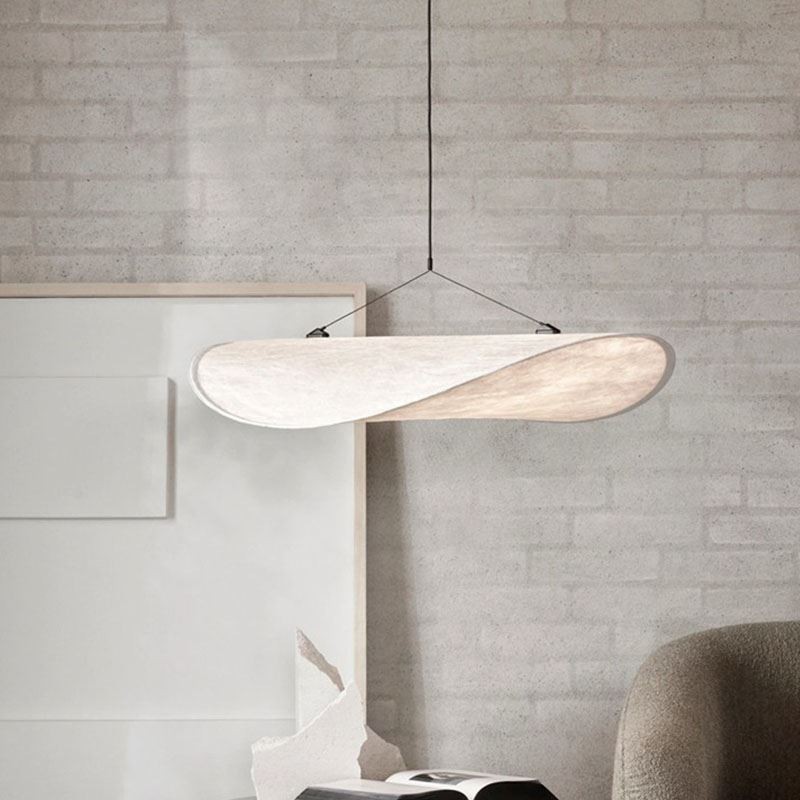 Plafonnier décoratif en soie, lumière suspendue, blanc chaud