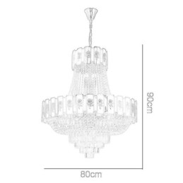Suspension en cristal doré, plafonnier décoratif élégant