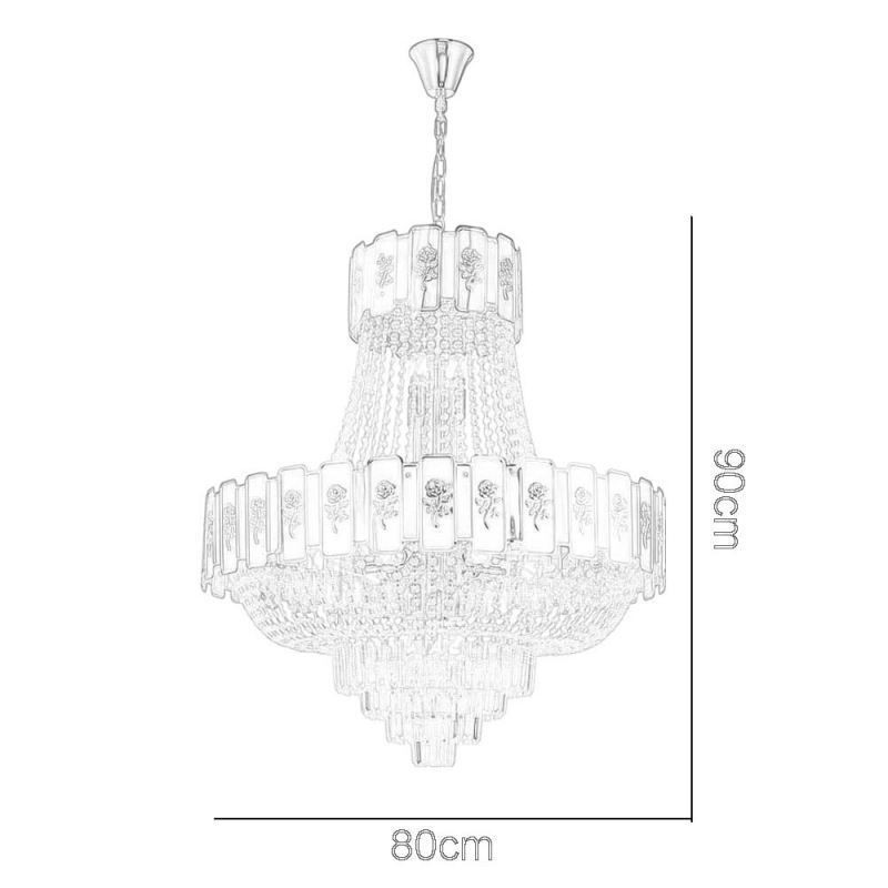 Suspension en cristal doré, plafonnier décoratif élégant