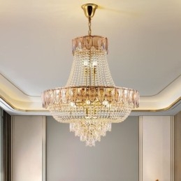 Suspension en cristal, plafonnier décoratif de luxe
