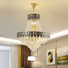 Suspension en cristal, plafonnier décoratif de luxe