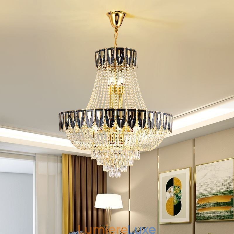 Suspension en cristal, plafonnier décoratif de luxe