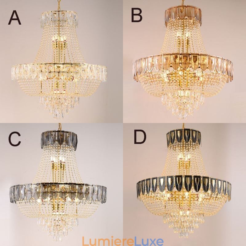 Suspension en cristal, plafonnier décoratif de luxe