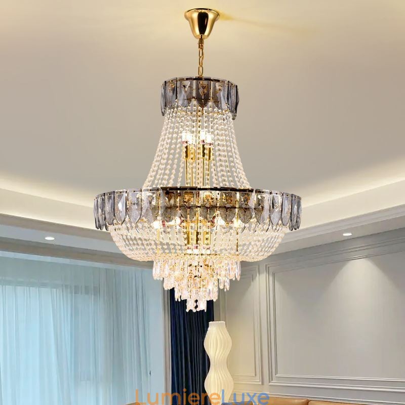 Suspension en cristal, plafonnier décoratif de luxe