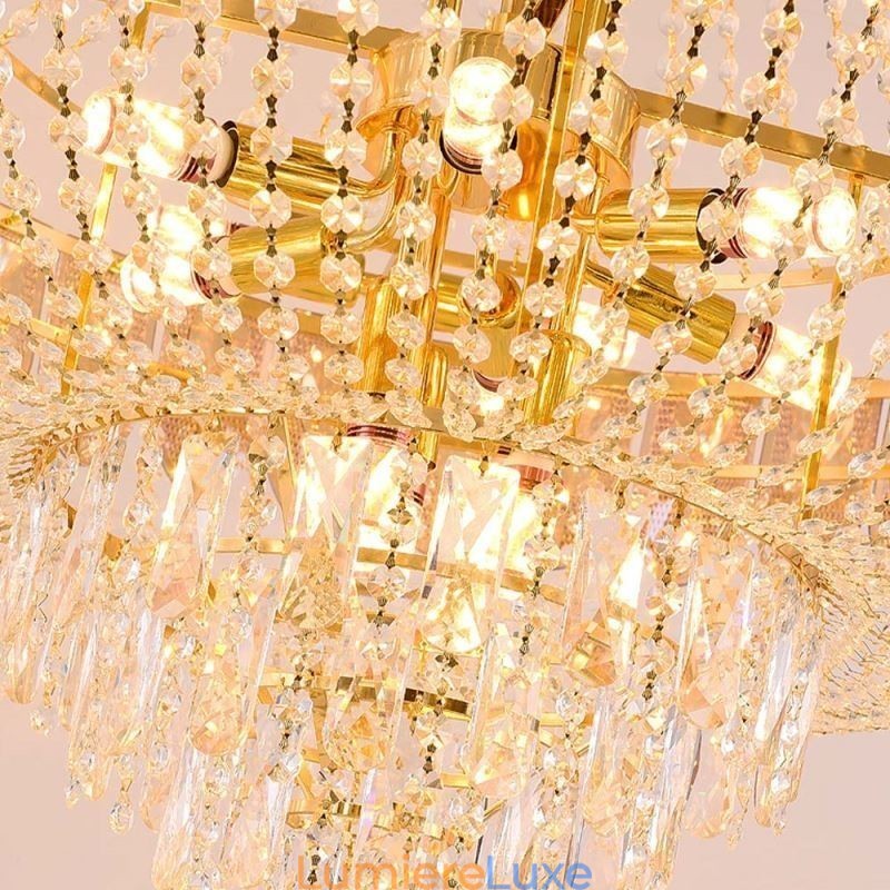 Suspension en cristal, plafonnier décoratif de luxe