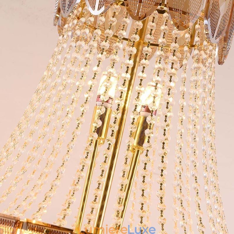 Suspension en cristal, plafonnier décoratif de luxe