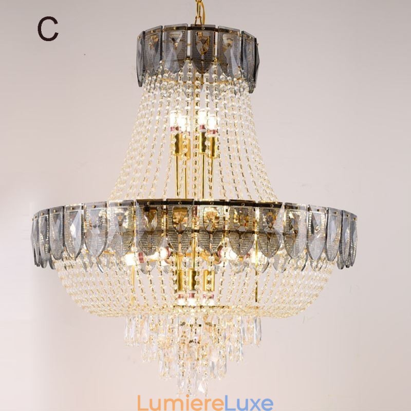 Suspension en cristal, plafonnier décoratif de luxe