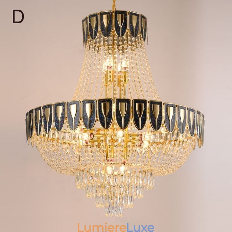 Suspension en cristal, plafonnier décoratif de luxe