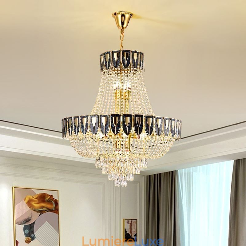 Suspension en cristal, plafonnier décoratif de luxe