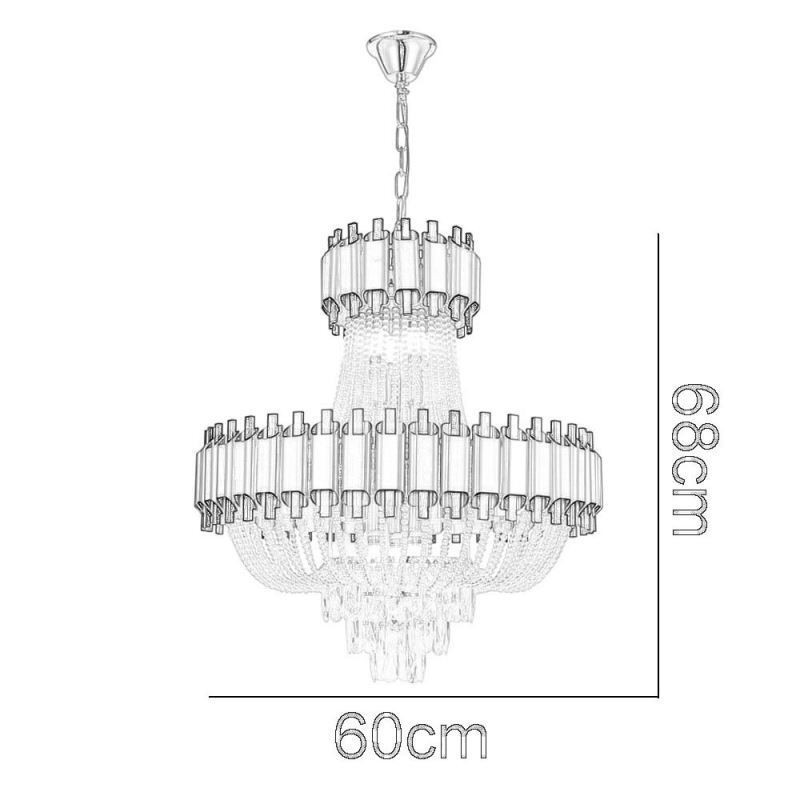 Suspension en cristal doré, lampe de plafond décorative de luxe
