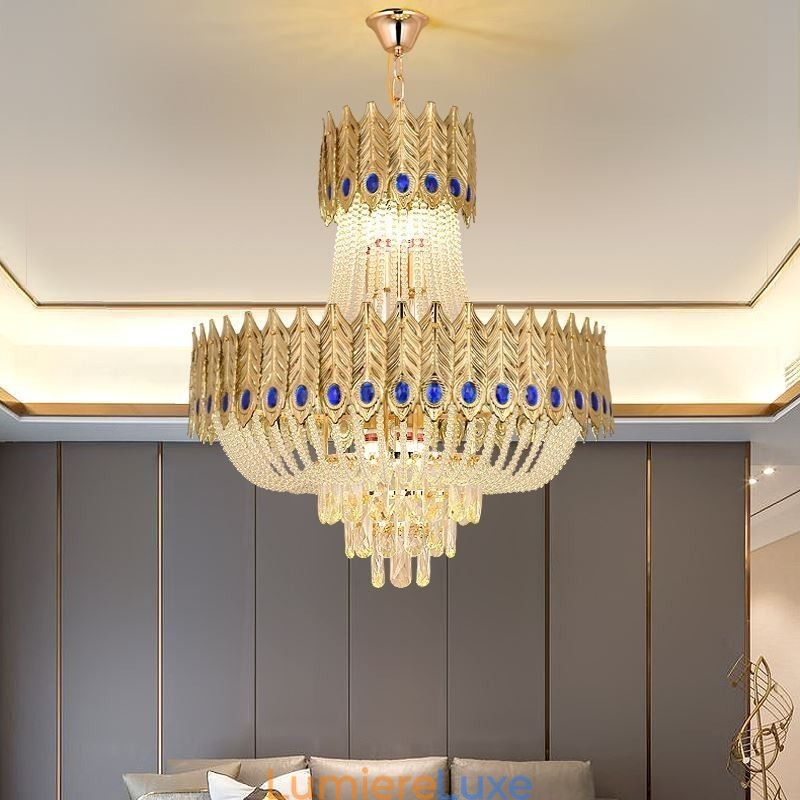 Suspension en cristal, plafonnier décoratif de luxe 60 cm