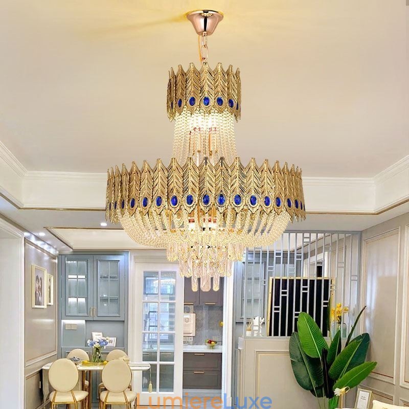 Suspension en cristal, plafonnier décoratif de luxe 60 cm